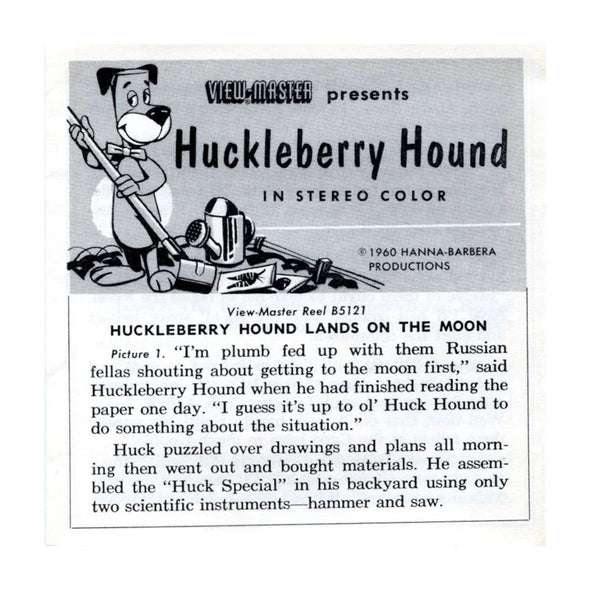 Huckleberry Hound & Yogi Bear - View-Master 3 Reel Packet - 1960s - Vintage - (ECO-B512-S5-a) Packet 3Dstereo 