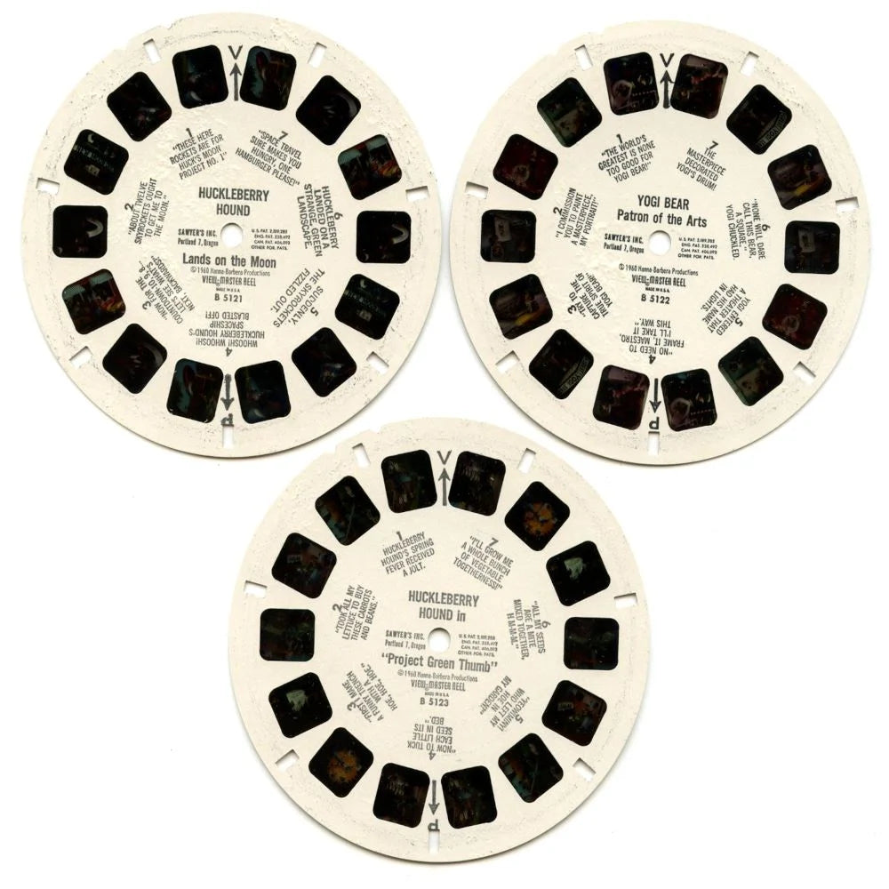 Huckleberry Hound and Yogi Bear - View-Master 3 Reel Packet - 1960s - –