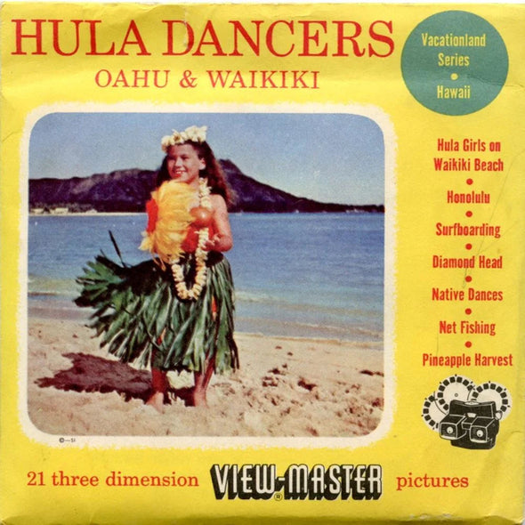 Hula Dancers - View-Master 3 Reel Packet - 1950s Views - Vintage - (ECO-HULA-S3)