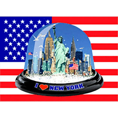 I Love New York - SNOW GLOBE - 3D Action Lenticular Postcard Greeting Card - NEW Postcard 3dstereo 