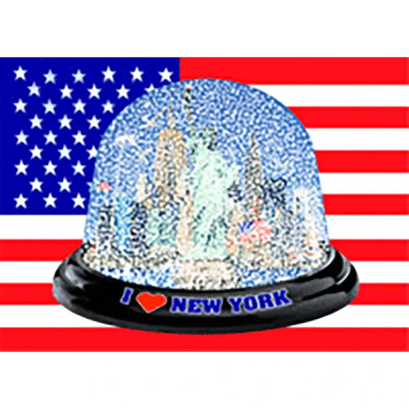 I Love New York - SNOW GLOBE - 3D Action Lenticular Postcard Greeting Card - NEW Postcard 3dstereo 