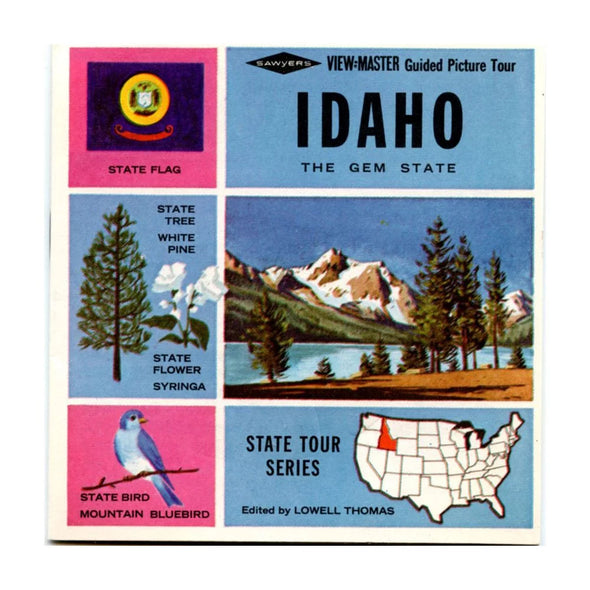 Idaho - Map - View-Master - Vintage 3 Reel Packet - 1960s views - vintage - (ECO-A285-S6) Packet 3dstereo 