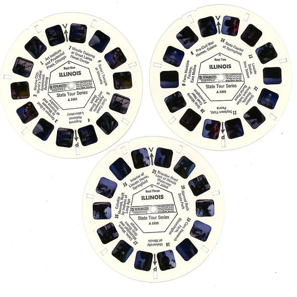 Illinois - View-Master 3 Reel Packet - 1960s Views- Vintage - (PKT-A550-G1A) Packet 3dstereo 