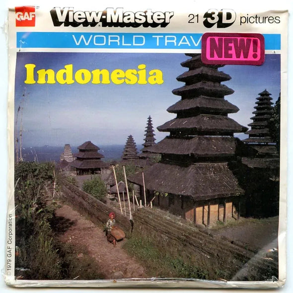 Indonesia - View-Master 3 Reel Packet - 1970s views - vintage - (PKT-K50-G5mint)