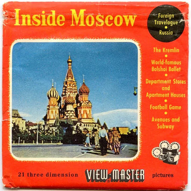 Inside Moscow - View-Master - 3 Reel Packet - 1950s views - vintage - (PKT-INMO-BS3) Packet 3dstereo 