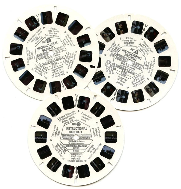 Instructional Baseball - View-Master 3 Reel Packet - 1970s - vintage - ( PKT-B953-G3A) Packet 3dstereo 