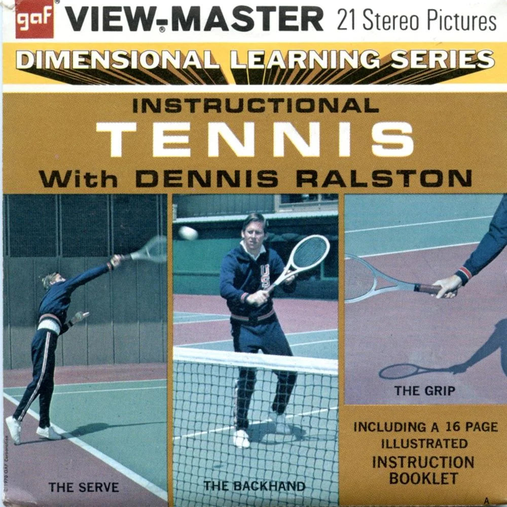 Instructional Tennis - View-Master 3 Reel Packet - 1970s - Vintage - ( –