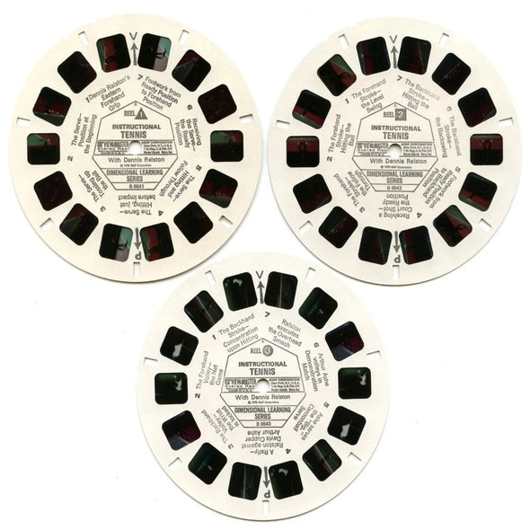 Instructional Tennis - View-Master 3 Reel Packet - 1970s - Vintage - (zur Kleinsmiede) - (B954-G3A) Packet 3dstereo 