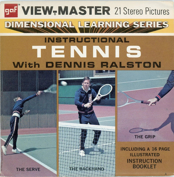 Instructional Tennis with Dennis Ralston - View-Master - 3 Reel Packet - 1970s - (ECO-B954-G3A) Packet 3dstereo.com 