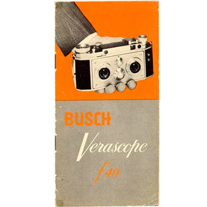 Instructions - Busch Verascope Stereo Camera - Facsimile Instructions 3dstereo 