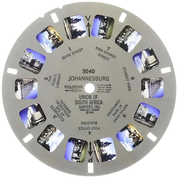 Johannesburg, Union of south Africa - View-Master Printed Reel - 1948 - vintage - #3040 Reels 3dstereo 