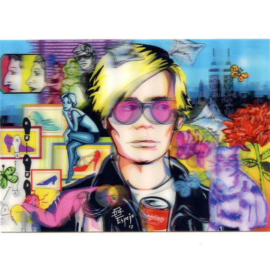 Juan Carlos Espejo - Andy Warhol - 3D Lenticular Postcard Greeting Card - NEW Postcard 3dstereo 