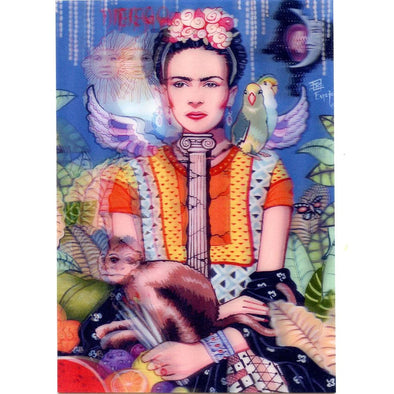Juan Carlos Espejo - Frida Kahlo - 3D Lenticular Postcard Greeting Card - NEW Postcard 3dstereo 