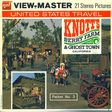 Knott's Berry Farm and Ghost Town #3 - Vintage Classic ViewMaster(R) 3 Reel Packet - 1970s views Packet 3dstereo 