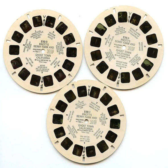 Knott's Berry Farm and Ghost Town No.2 - View-Master 3 Reel Packet - 1950s views - vintage - (ECO-KNOTT-S3) Packet 3dstereo 