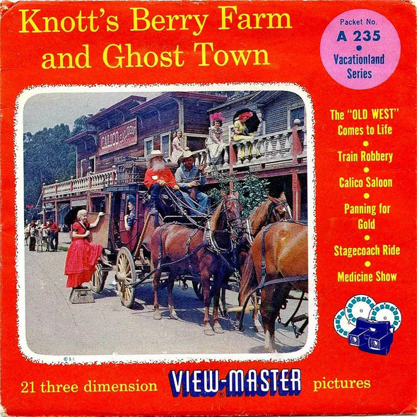 Knott's Berry Farm and Ghost Town - View-Master 3 Reel Packet - 1950s views - vintage - (PKT-A235-S4) Packet 3dstereo 
