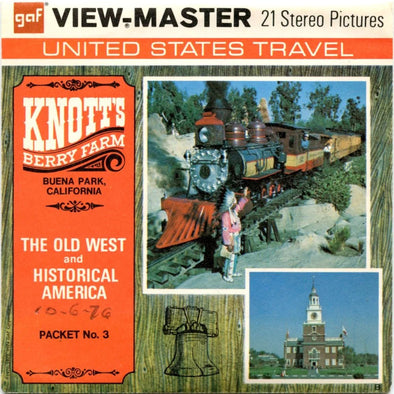 Knotts Berry Farm and Ghost Town - View-Master  - 3 Reel Packet 1970s views - (ECO-A237-G3B)
