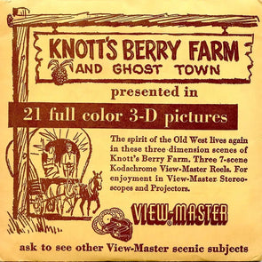 Knott's Berry Farm and Ghost Town - View-Master 3Reel Packet - 1950s -vintage - (ECO-Knotts-S2) Packet 3dstereo 