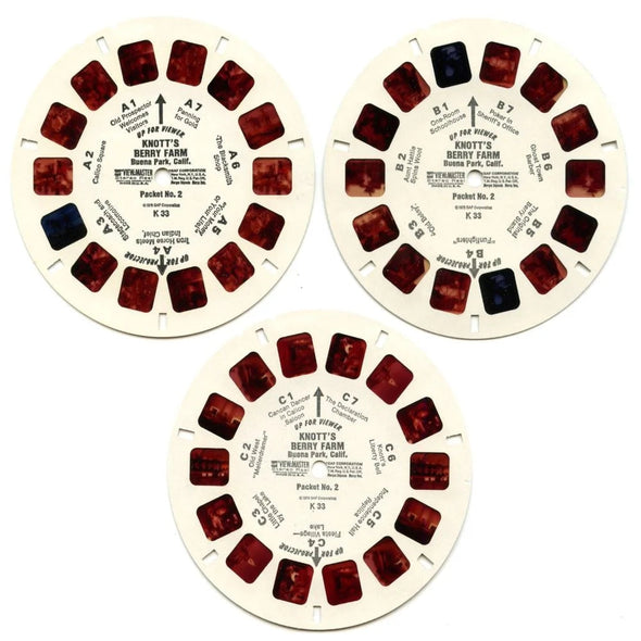 Knott's Berry Farm - View-Master 3 Reel Packet - 1970s Views - Vintage - (PKT-K33-G6nk) Packet 3dstereo 