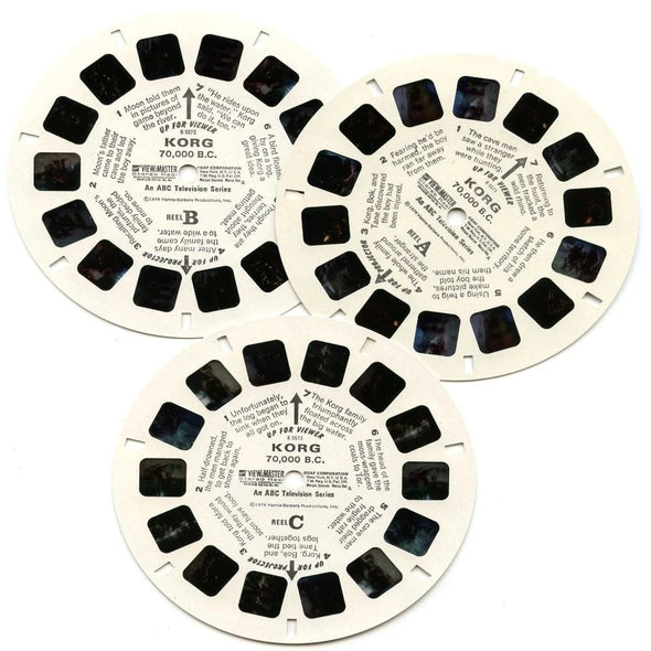 Korg 70,000 B.C. - View-Master 3 Reel Packet - 1970s - vintage - (ECO-B557-G3A) Packet 3dstereo 