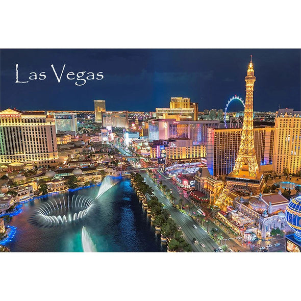 LAS VEGAS STRIP DAY & NIGHT - 2 Image 3D Flip Magnet for Refrigerators, Whiteboards, and Lockers - NEW MAGNET 3dstereo 