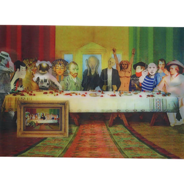 LAST SUPPER MODERN VERSION - Famous Characters & Artists - Motion - 3D Lenticular Postcard - NEW Postcard 3dstereo 