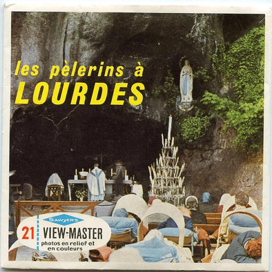 Les Pelerins a' Lourdes - Vintage - View-Master - 3 Reel Packet 1960s views Packet 3dstereo 