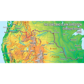 Lewis and Clark Expedition Map - 3D Action Lenticular Postcard Greeting Card - Oversize Postcard 3dstereo 