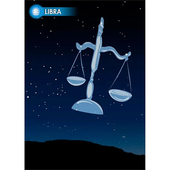 LIBRA - Zodiac Sign - 3D Action Lenticular Postcard Greeting Card - NEW