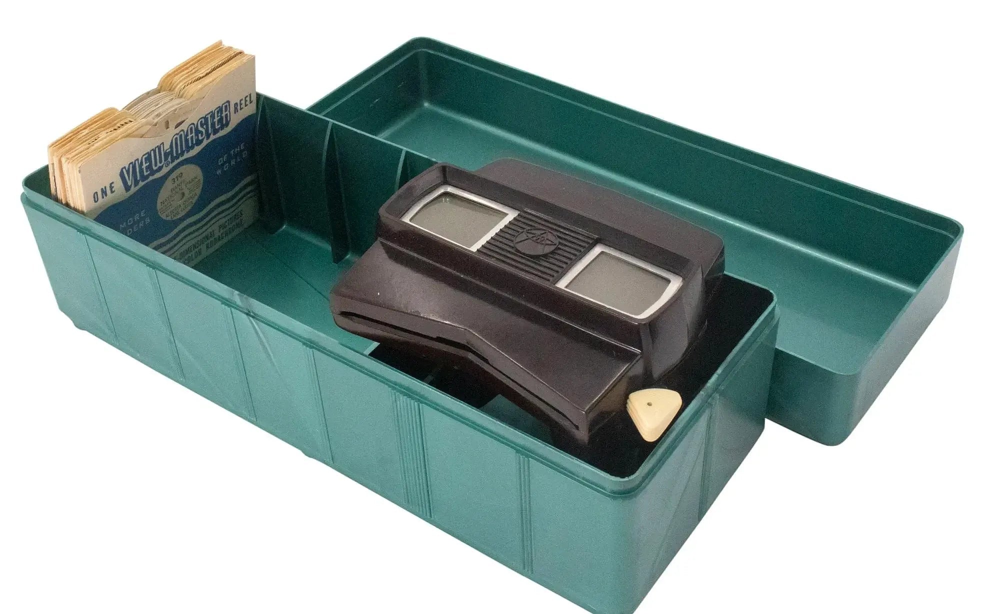 Library Box for Reels & Model E Viewer - Green Cover, Green Base