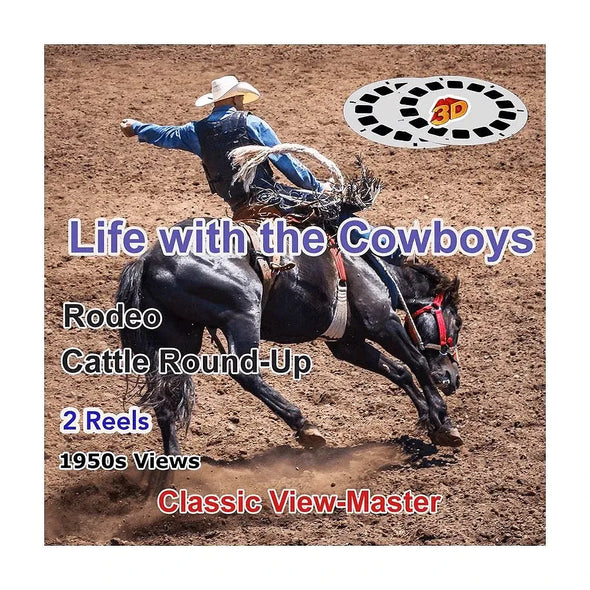 Life with Cowboys - The Rodeo, Cattle Round-Up - 2 Vintage View-Master - 1950s CREL 3dstereo 