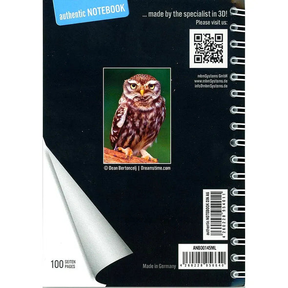 LITTLE OWL - Two (2) Notebooks with 3D Lenticular Covers - Unlined Pages - NEW Notebook 3Dstereo.com 