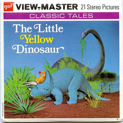 Little Yellow Dinosaur - View-Master - Vintage - 3 Reel Packet - 1970s views - (PKT-B605-G3A) Packet 3Dstereo 