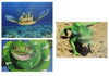 LIZARD, TURTLE, SNAKE- 3D - Lenticular Postcard Greeting Card - Motion - NEW Postcard 3dstereo 