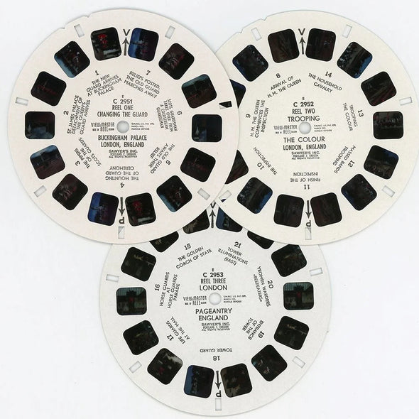 London Pageantry - Vintage - View-Master - 3 Reel Packet - 1970s views - (PKT-C295-BG1) Packet 3dstereo 