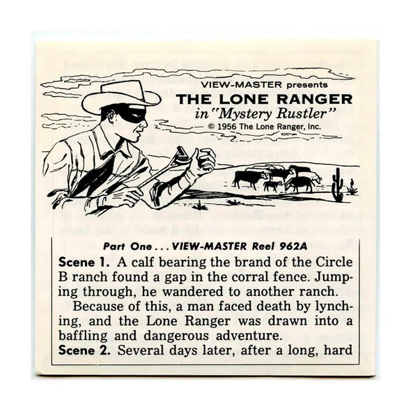 Lone Ranger - Mystery Rustler - View-Master 3 Reel Packet - 1960s - vintage - (PKT-B465-S5) 3Dstereo 