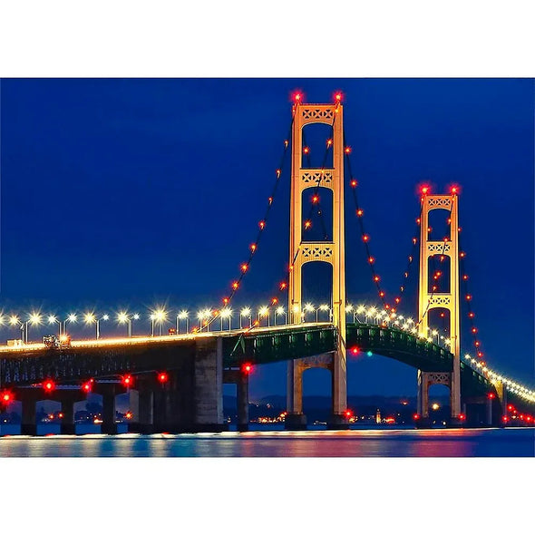 Mackinac Bridge by Day and Night - 3D Action Lenticular Postcard Greeting Card- NEW Postcard 3dstereo 