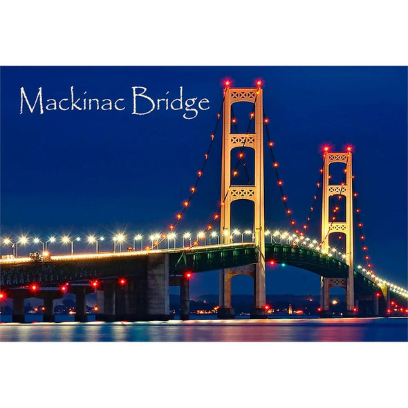 MACKINAC BRIDGE DAY & NIGHT - 2 Image 3D Flip Magnet for Refrigerators, Whiteboards, and Lockers - NEW MAGNET 3dstereo 
