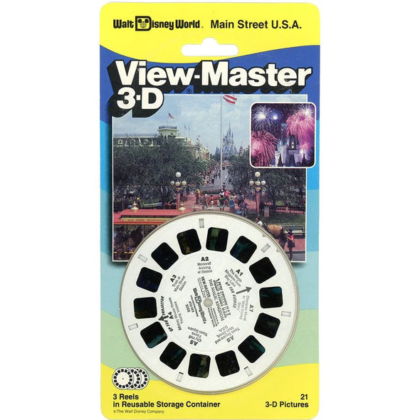 Main Street U.S.A - Disney World - View-Master 3 Reel Set on Card - NEW - (VBP-3066) VBP 3dstereo 