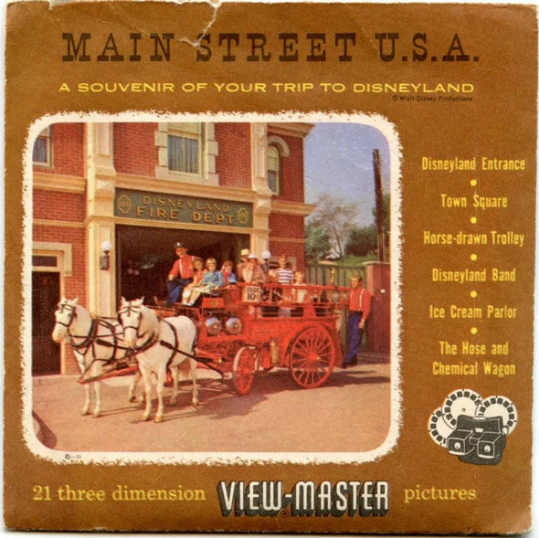 Main Street U.S.A. - View-Master 3 Reel Packet - 1960s vintage - (ECO-MAINST-S3y) Packet 3dstereo 