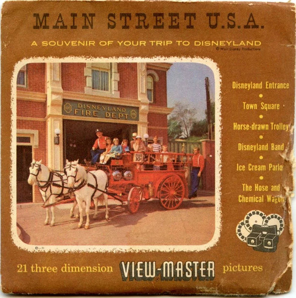 Main Street U.S.A. - View-Master 3 Reel Packet - SOUVENIR 1960s Views - Vintage - (ECO-MAINST-S3)