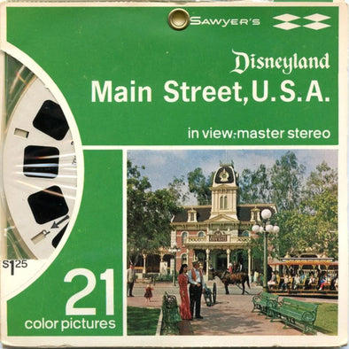 Main Street U.S.A. - View-Master 3 Reel Packet - 1960s Views - Vintage - (PKT-A175-SX) Packet 3dstereo 