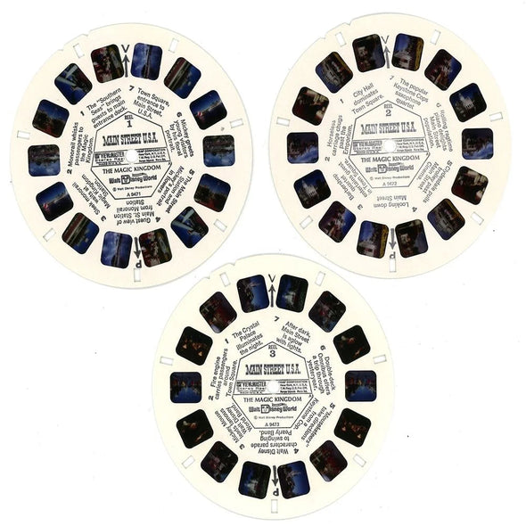 Main Street U.S.A. - View-Master 3 Reel Packet - 1970s Views - Vintage - (ECO-A947-G3A) Packet 3dstereo 