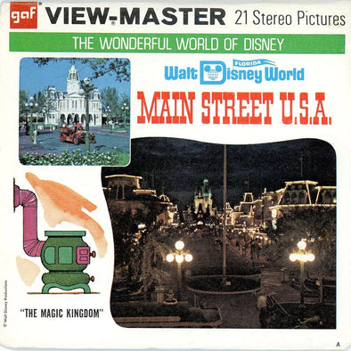 Main Street U.S.A. - View-Master 3 Reel Packet - 1970s Views - Vintage - (ECO-A947-G3A-a)