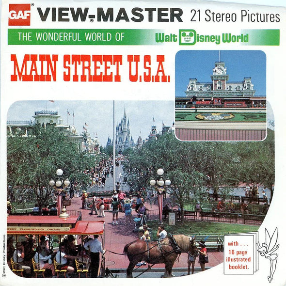 Main Street U.S.A - View-Master 3 Reel Packet - 1970s Views - Vintage - (ECO-H21-G5) Packet 3dstereo 