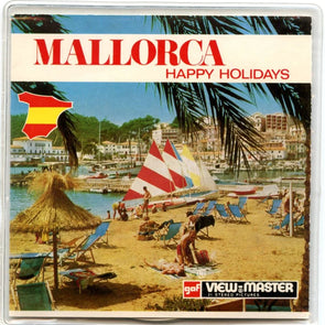 Mallorca - Happy Holidays - View-Master- Vintage - 3 Reel Packet - 1970s views ( PKT-C246-BG3mint ) Packet 3dstereo 
