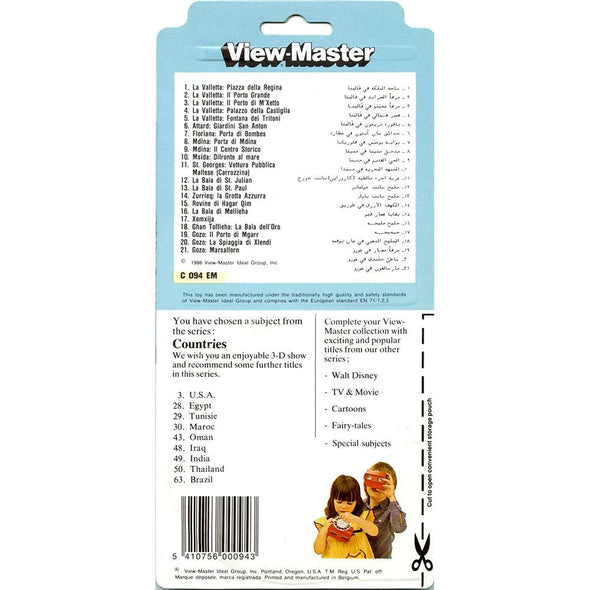 Malta - View-Master 3 Reel Set on Card - (zur Kleinsmiede) - (C094-EM) - NEW VBP 3dstereo 