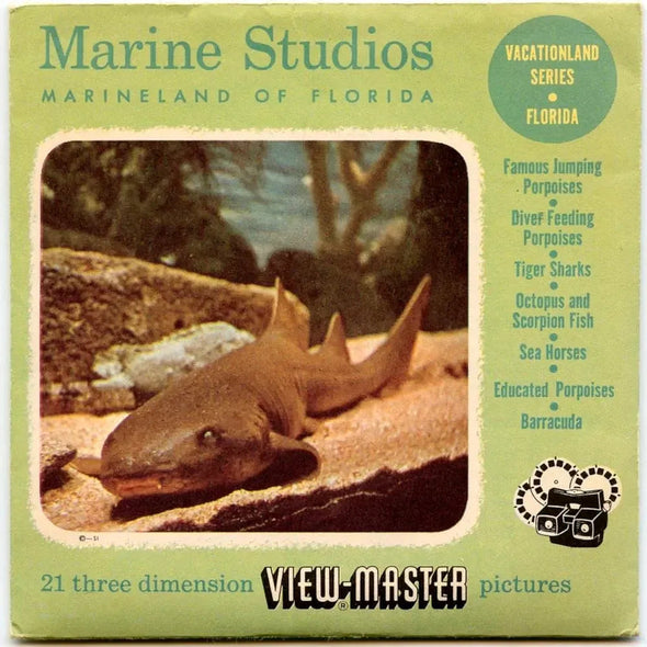 Marine Studios - Marineland of Florida - View-Master 3 Reel Packet - 1950s views - vintage - (ECO-MARINE-S3) Packet 3dstereo 
