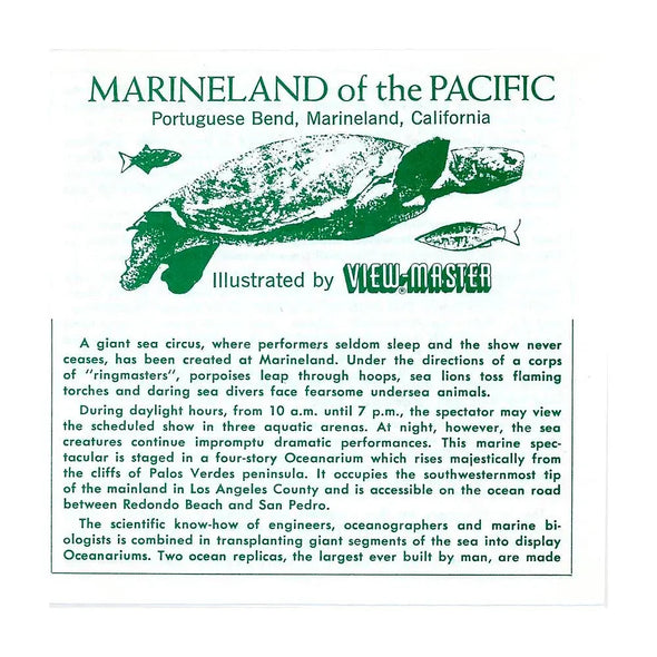 Marineland - of the Pacific, California - View-Master 3 Reel Packet - 1950s Views - vintage - (BARG-A188-S4) Packet 3dstereo 