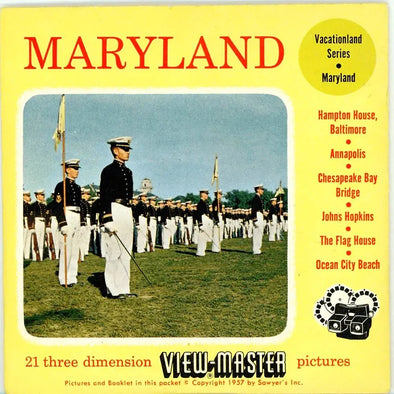 Maryland - Vacationland Series - View-Master 3 Reel Packet - 1950s views - vintage - (PKT-MD-S3oh) Packet 3dstereo 